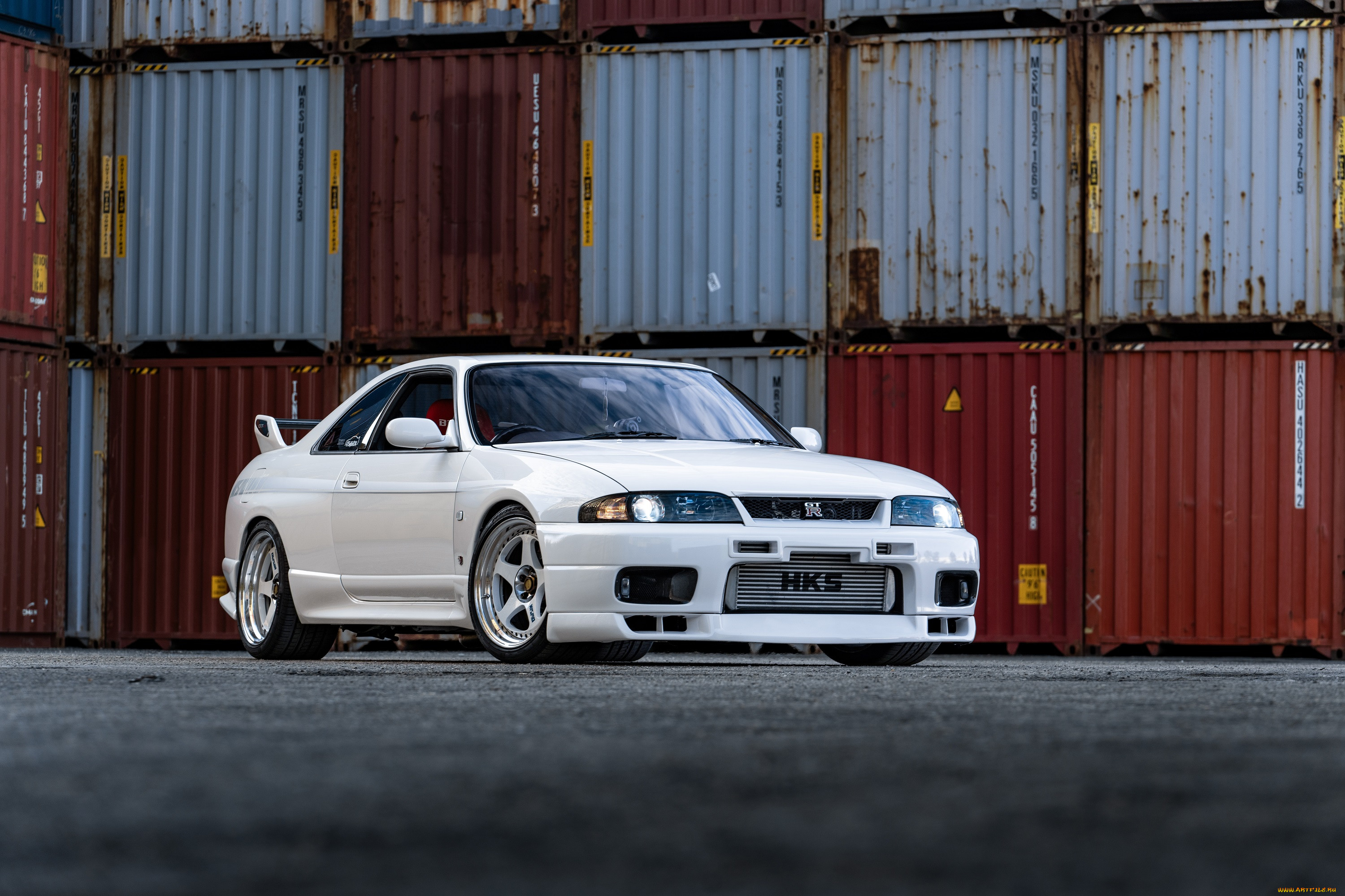 , nissan, datsun, white, skyline, r33, containers